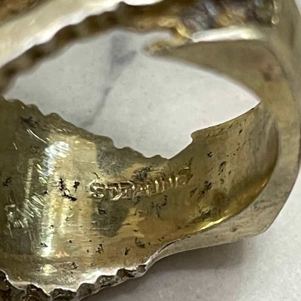 Heavy Sterling Silver Sculptural Statement Ring Size 6.5 Brutalist Modern gold P - Picture 10 of 13